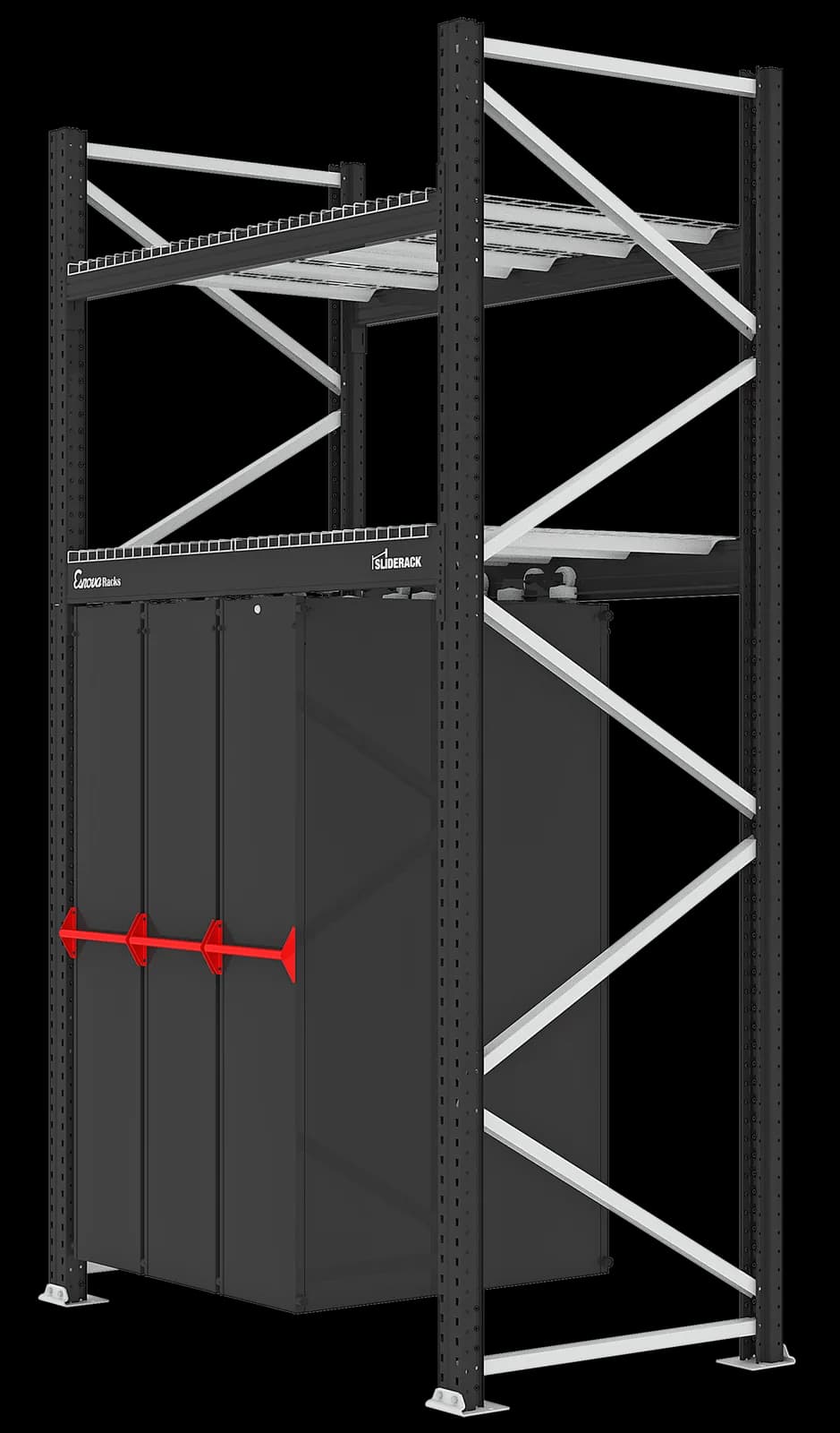 Estantería deslizante Sliderack 1825 × 370 · 2 Niveles - vista 3