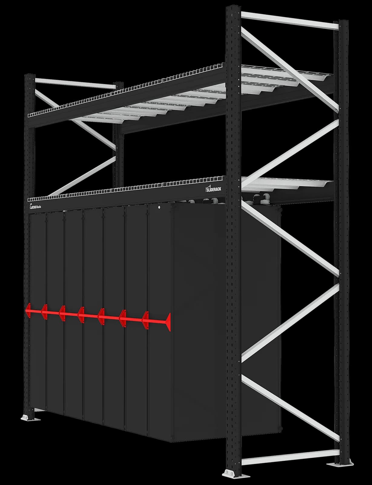 Estantería deslizante Sliderack 3600 × 370 · 2 Niveles - vista 3