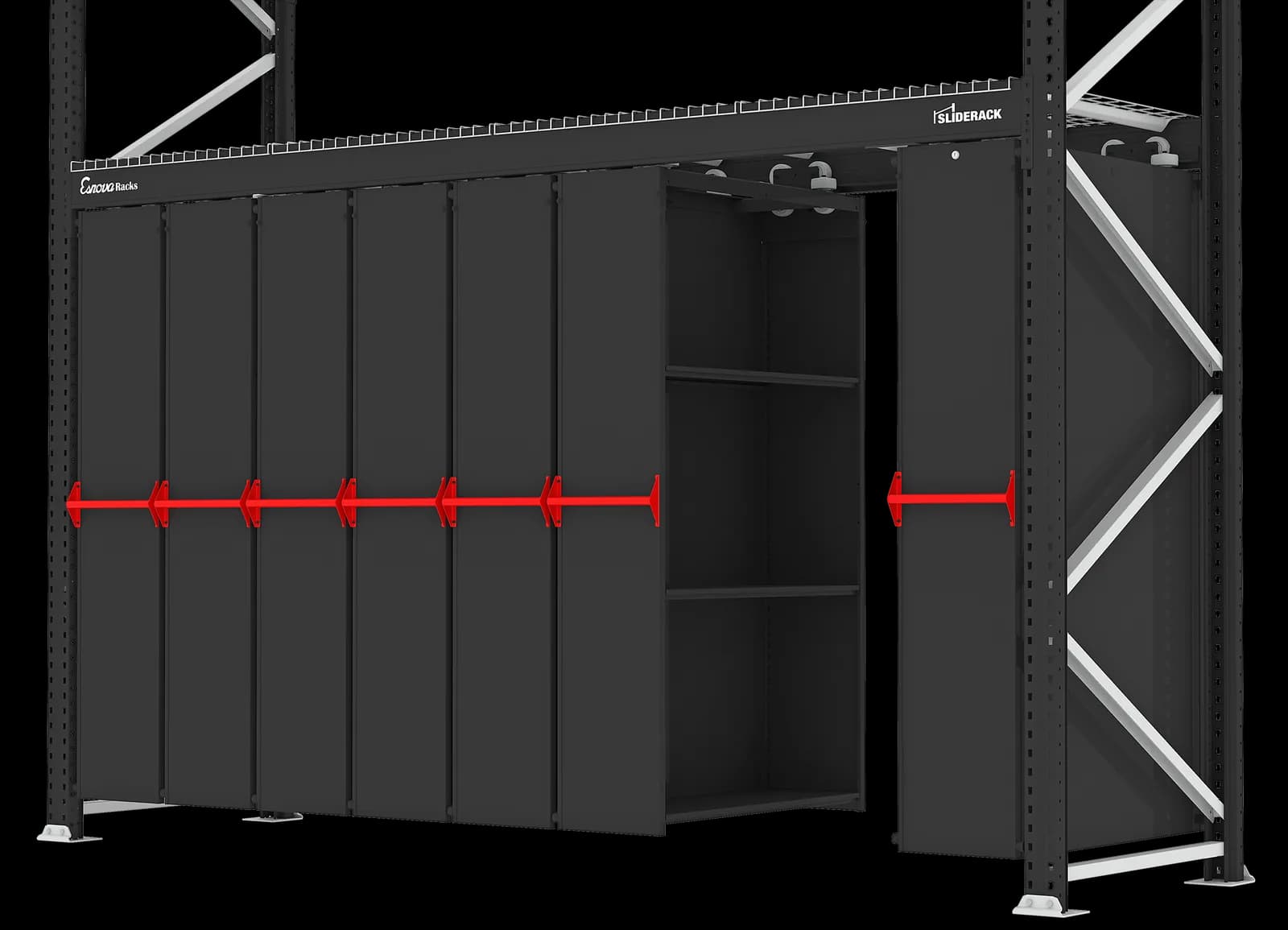 Estantería deslizante Sliderack 3600 × 370 · 2 Niveles - vista 4