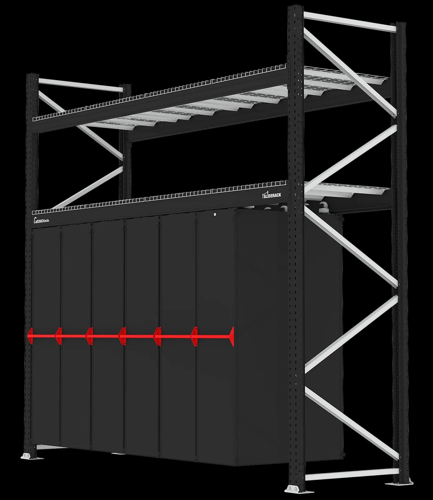 Estantería deslizante Sliderack 3600 × 470 · 2 Niveles - vista 3