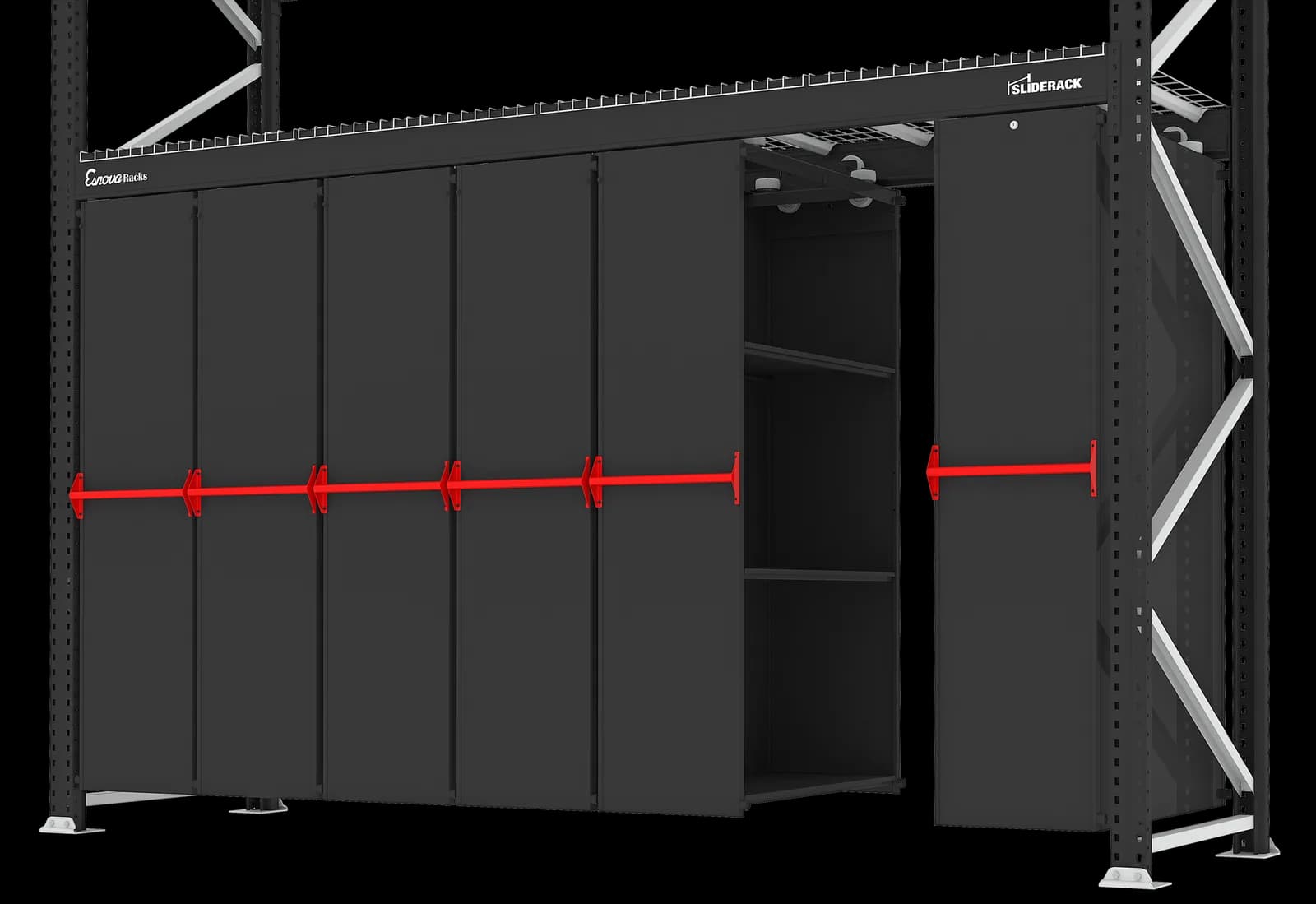 Estantería deslizante Sliderack 3600 × 470 · 2 Niveles - vista 4